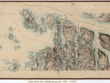 Kart over Nord Solund fra 1866.
